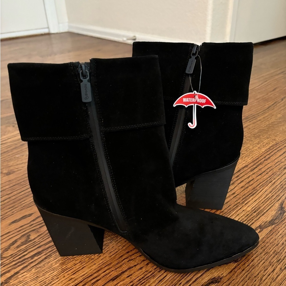 NEW Blondo | Sidnee Black Suede Leather Booties Sz 11 - Picture 4 of 7